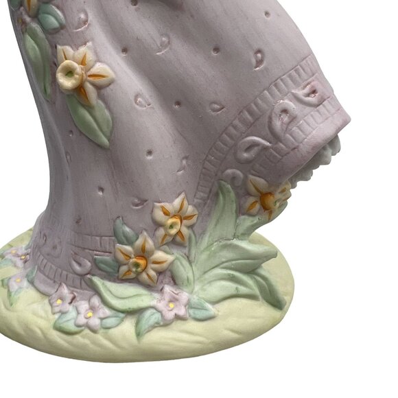 Rare Vintage Homco Bisque Porcelain Figure Victorian Lady Flowers Not Music Box - Picture 16 of 16